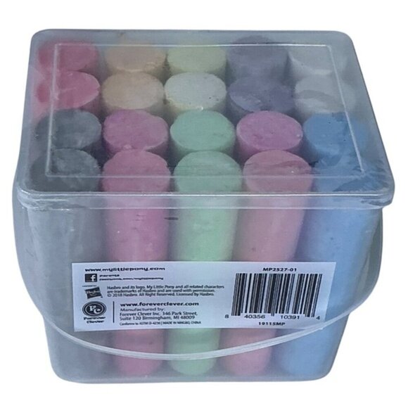My Little Pony Jumbo Sidewalk Chalk Sticks in Storage Tub 20 Piece Multicolor - Picture 8 of 15